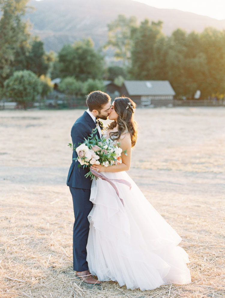 Bride Groom Malibu Wedding Kissing Gorgeous Film