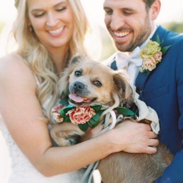 Rancho Bernardo Wedding Couple Dog Floral