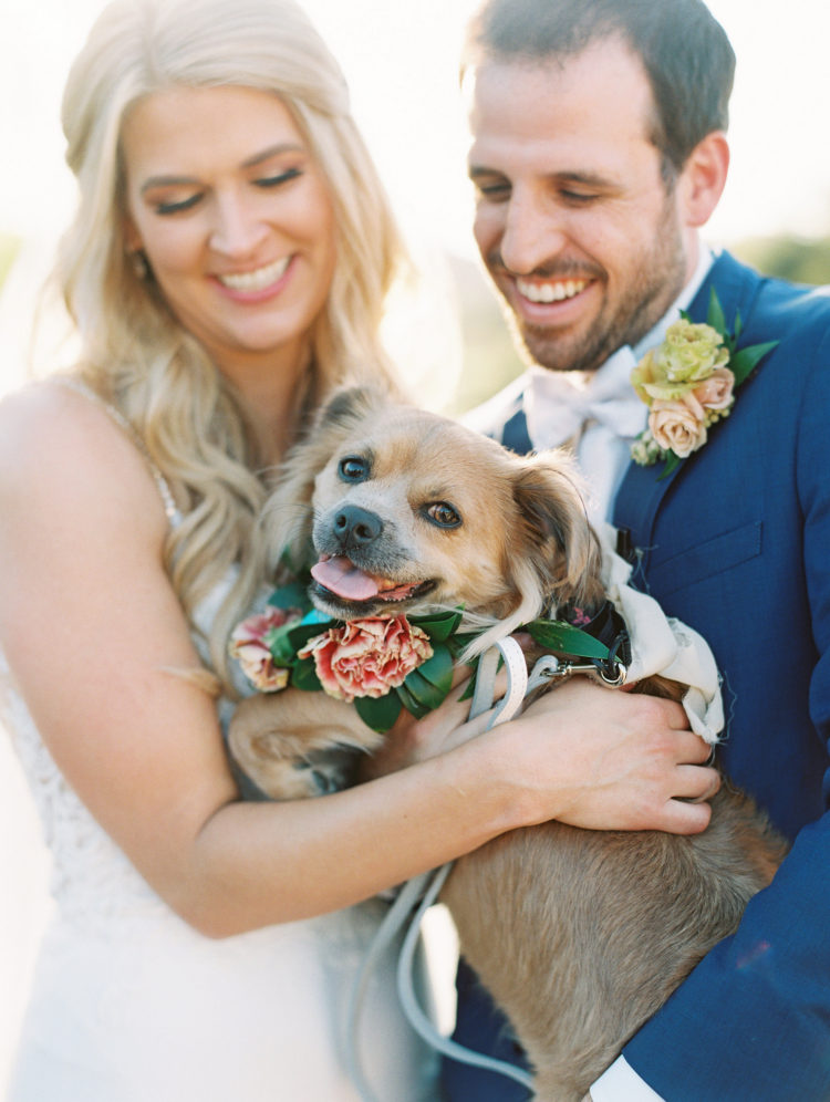 Rancho Bernardo Wedding Couple Dog Floral